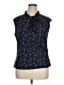 Retrolicious 100% Cotton Blue Sleeveless Button-Down Shirt Size 1X - photo 1