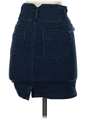 Aqua Denim Skirt (view 2)