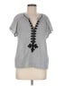 Tribal 100% Polyester Gray Short Sleeve Blouse Size M - photo 1