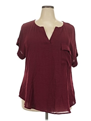 Peach Short Sleeve Blouse (view 1)