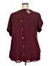 Peach 100% Polyester Burgundy Short Sleeve Blouse Size 3X - photo 2