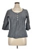 Boden 100% Cotton Blue Gray 3/4 Sleeve Blouse Size 16 - photo 1