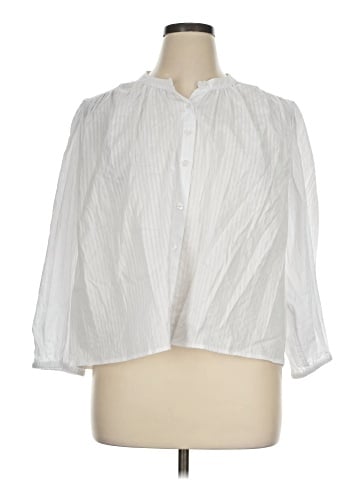 Free Assembly 3/4 Sleeve Button-Down Shirt (view 1)