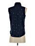 Kohl's Polka Dots Blue Sleeveless Button-Down Shirt Size S - photo 2