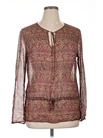 INC International Concepts Long Sleeve Silk Top (view 1)