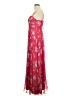 INA 100% Polyester Floral Red Cocktail Dress Size M - photo 5