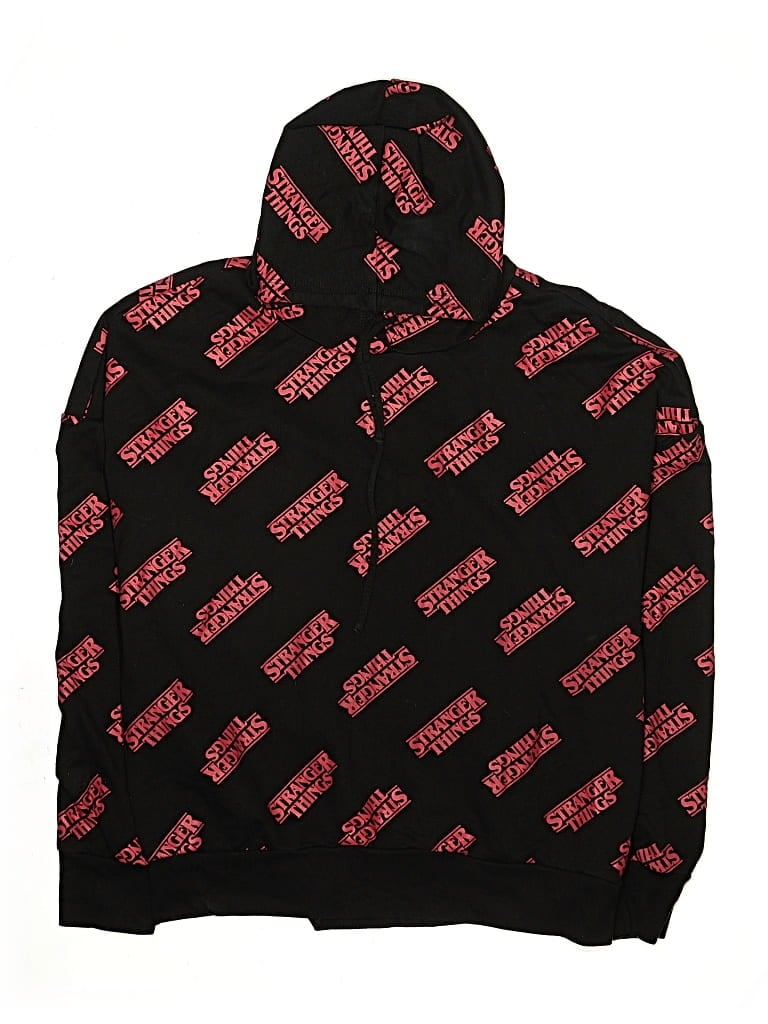Pre-owned Stranger Things Kids' Pullover Hoodie In Black