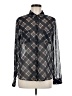 Bellatrix 100% Polyester Argyle Black Long Sleeve Blouse Size M - photo 1