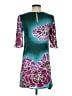 Tibi 100% Silk Print Teal Cocktail Dress Size 2 - photo 2