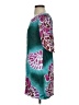Tibi 100% Silk Print Teal Cocktail Dress Size 2 - photo 5