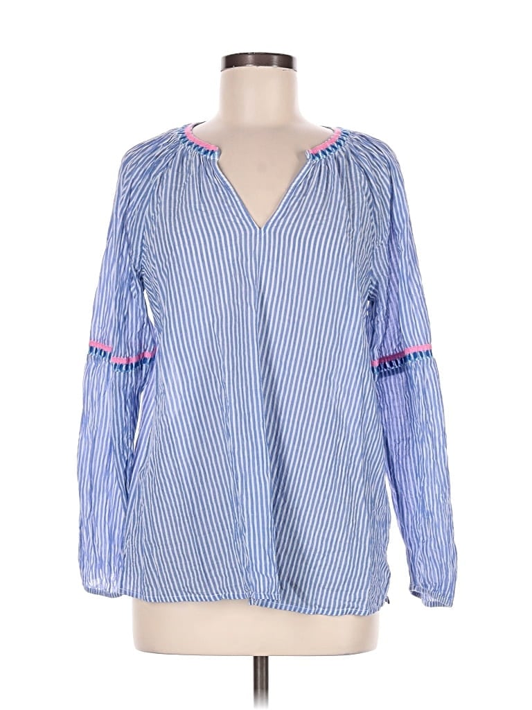 Pre-owned Lilly Pulitzer Long Sleeve Blouse In Blue