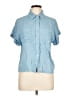 Sim & Sam 100% Rayon Blue Short Sleeve Blouse Size L - photo 1