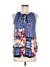 Lily White 100% Polyester Blue Sleeveless Blouse Size M - photo 1
