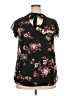 Lavish Floral Black Short Sleeve Blouse Size 3X - photo 1