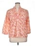 JM Collection Floral Orange Pink 3/4 Sleeve Blouse Size 16 - photo 1