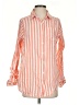 St. John's Bay Stripes Orange Long Sleeve Button-Down Shirt Size S - photo 1