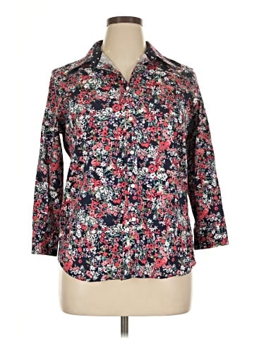 Chaps 3/4 Sleeve Button-Down Shirt (view 1)