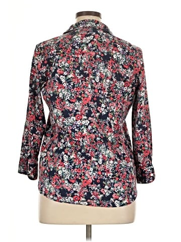 Chaps 3/4 Sleeve Button-Down Shirt (view 2)