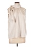 DKNY 100% Polyester Ivory Tan Sleeveless Blouse Size L - photo 1