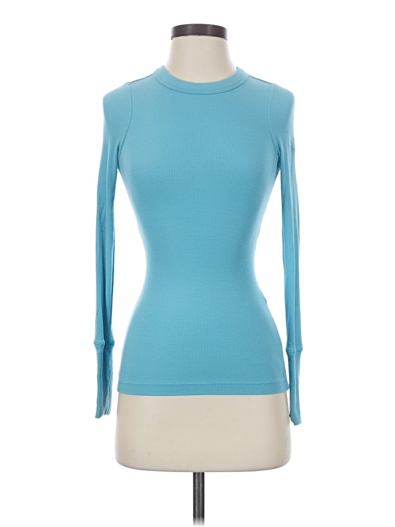 Pre-owned Greyson Long Sleeve Top Teal Turtleneck Tops
