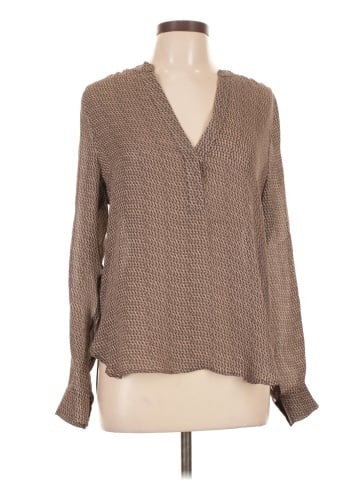 Vince. Long Sleeve Silk Top (view 1)