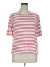 Pleione Stripes Pink Short Sleeve Top Size XL - photo 1