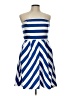 Outback Red Stripes Blue Cocktail Dress Size 10 - photo 1