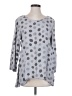 Fenini Polka Dots Gray 3/4 Sleeve Top Size S - photo 1