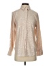 J.Crew Collection Metallic Silver Ivory Long Sleeve Blouse Size 2 - photo 1