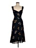 Reformation 100% Polyester Floral Black Cocktail Dress Size 6 - photo 1