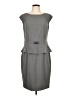 Chaps Solid Gray Casual Dress Size 12 - photo 1