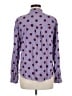 Monki 100% Viscose Polka Dots Purple Long Sleeve Blouse Size M - photo 2