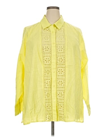 Lane Bryant 3/4 Sleeve Button-Down Shirt (view 1)