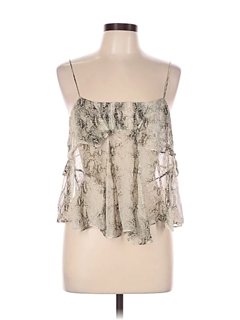 Pre-owned Massimo Dutti Sleeveless Blouse In Silver