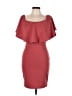 Soprano Solid Burgundy Cocktail Dress Size L - photo 1