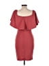Soprano Solid Burgundy Cocktail Dress Size L - photo 2
