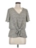Sienna Sky 100% Polyester Gray Short Sleeve Blouse Size M - photo 1