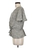 Sienna Sky 100% Polyester Gray Short Sleeve Blouse Size M - photo 5