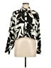 Magaschoni 100% Linen Print Black Long Sleeve Blouse Size M - photo 1