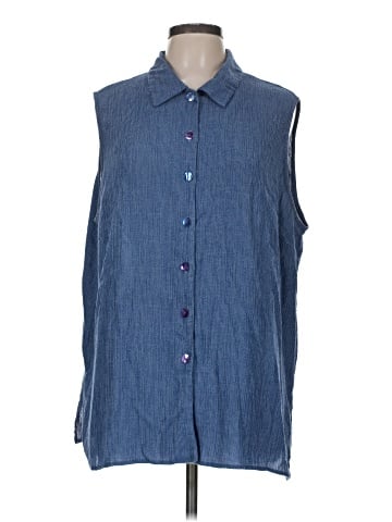 Kathie Lee Sleeveless Button-Down Shirt (view 1)