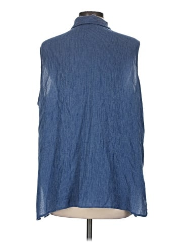 Kathie Lee Sleeveless Button-Down Shirt (view 2)