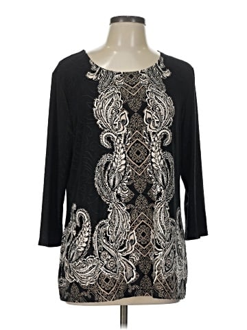 JM Collection 3/4 Sleeve Top (view 1)