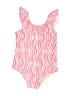 Baby Gap Chevron-herringbone Pink One Piece Swimsuit Size 4T - photo 1