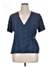 MICHAEL Michael Kors Blue Short Sleeve Blouse Size XL - photo 1