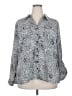 NY Collection Paisley Gray Long Sleeve Blouse Size 3X - photo 1