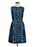 Milly 100% Polyester Graphic Blue Cocktail Dress Size 6 - photo 1