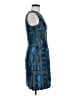 Milly 100% Polyester Graphic Blue Cocktail Dress Size 6 - photo 4