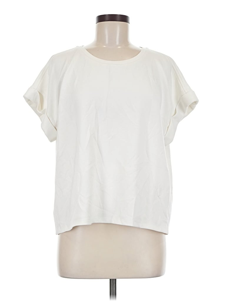 Pre-owned T Tahari Short Sleeve Blouse In Ivory