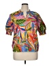 Sugarlips 100% Cotton Tropical Orange Short Sleeve Blouse Size XL - photo 1