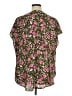 Evri 100% Polyester Floral Green Short Sleeve Blouse Size 1X - photo 2